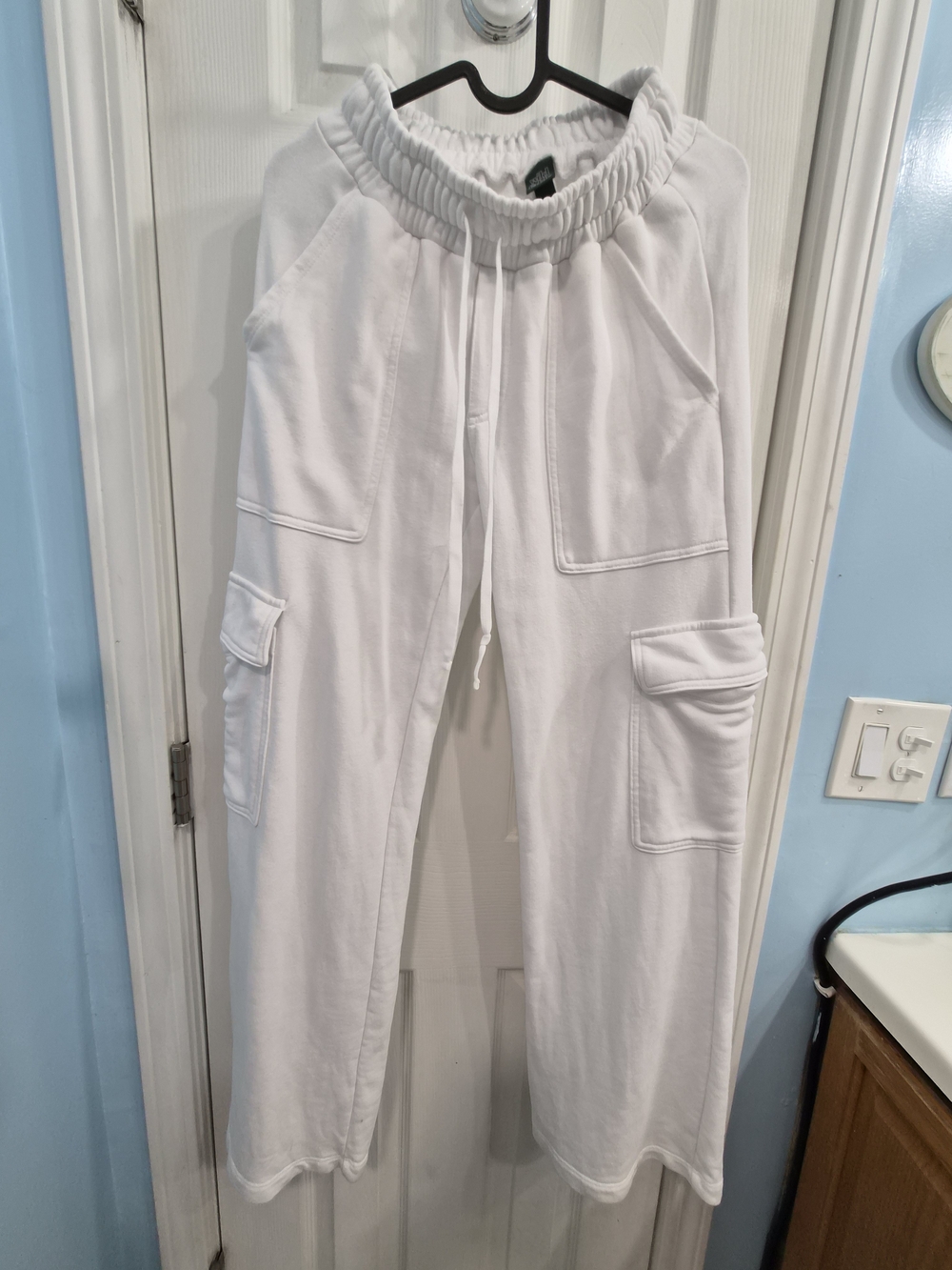 wild fable White Cargo Sweatpants with Drawstring Waist